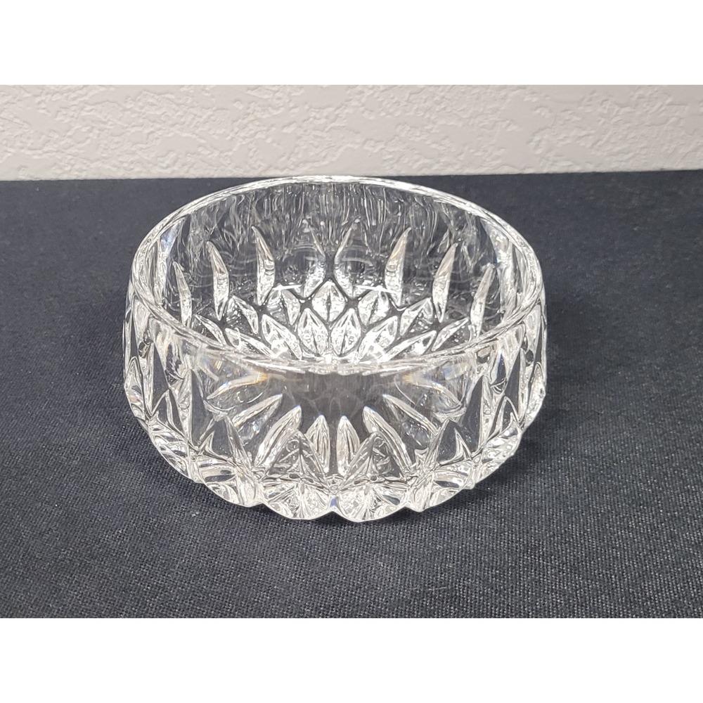 Vintage 1980s Gorham Althea Cut Crystal 4.5" Candy Bowl Nut Dish Heavy